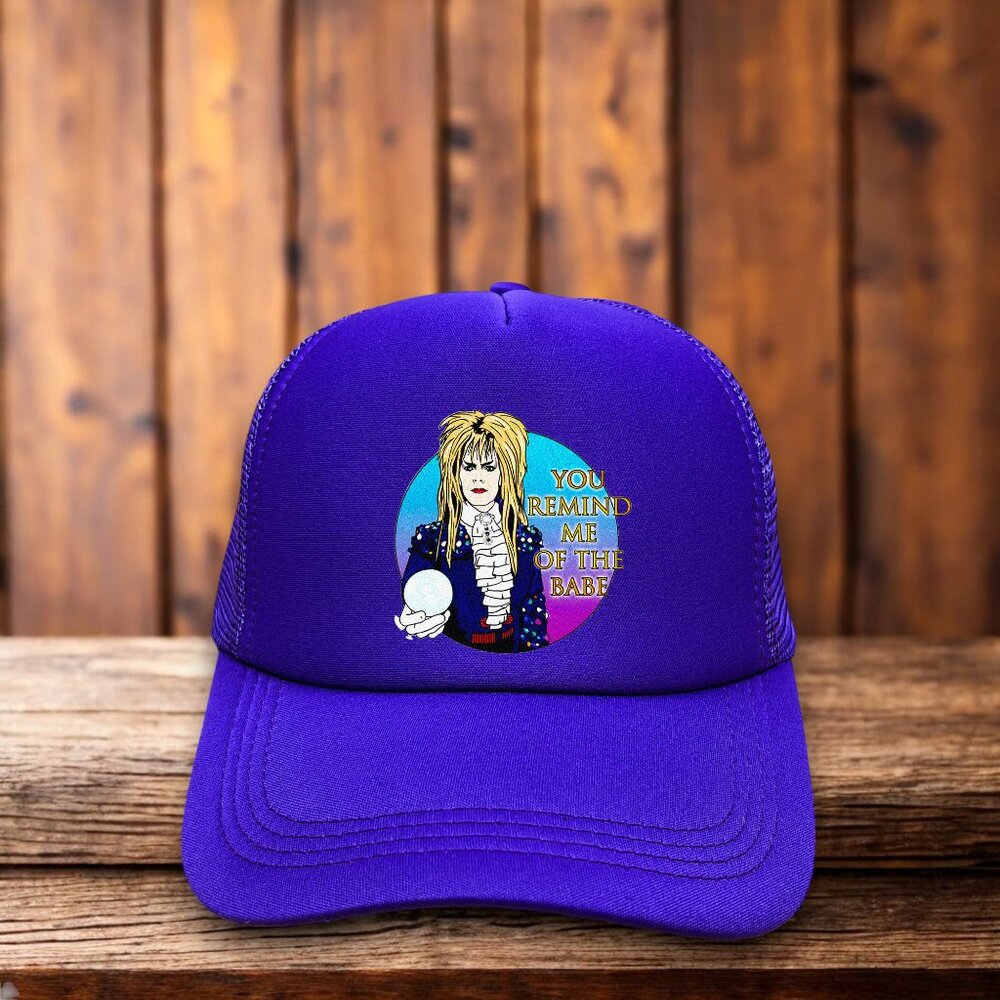 Labyrinth Mens Trucker Hat Purple Snapback Remind Me Of The Babe Cult Movie Cap